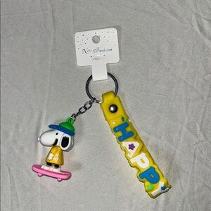 Snoopy Keychain with yellow Happy Wristlet